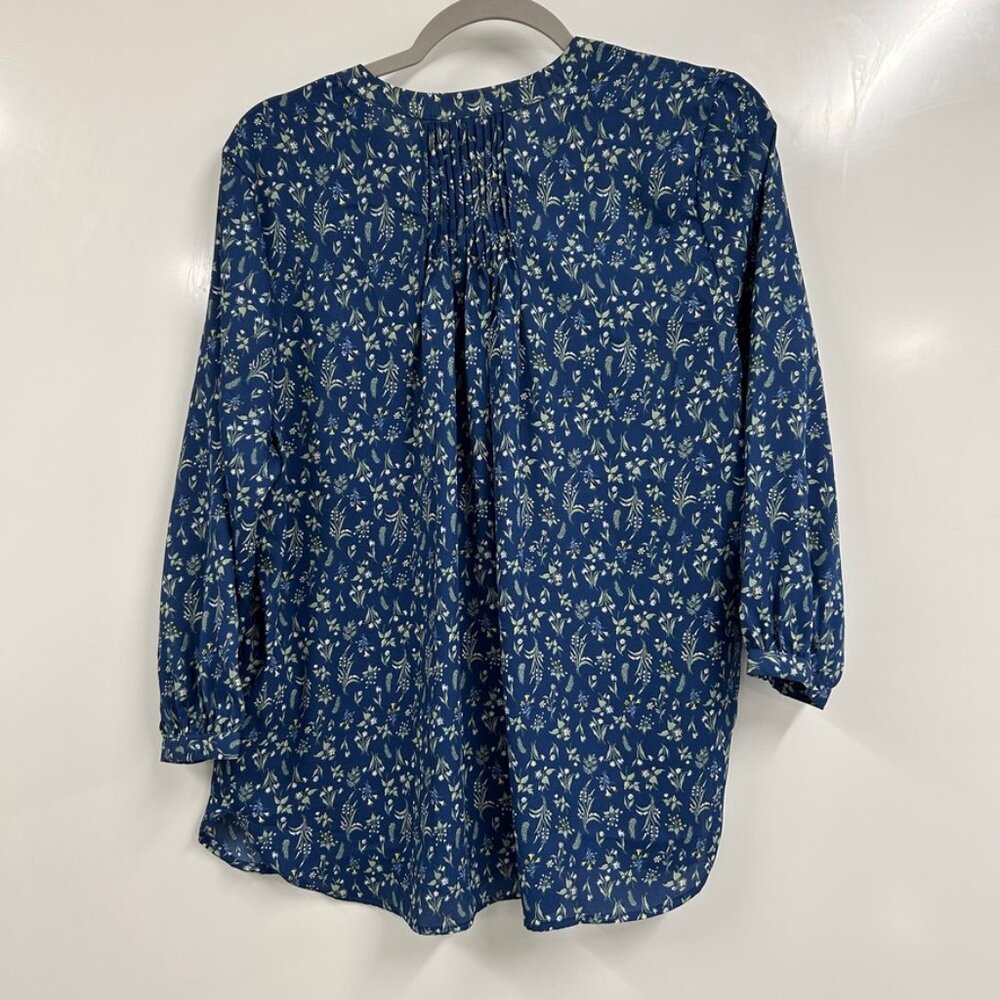 Jachs Girlfriend Blue Floral Boho‎ Peasant Top Medium - Picture 6 of 14